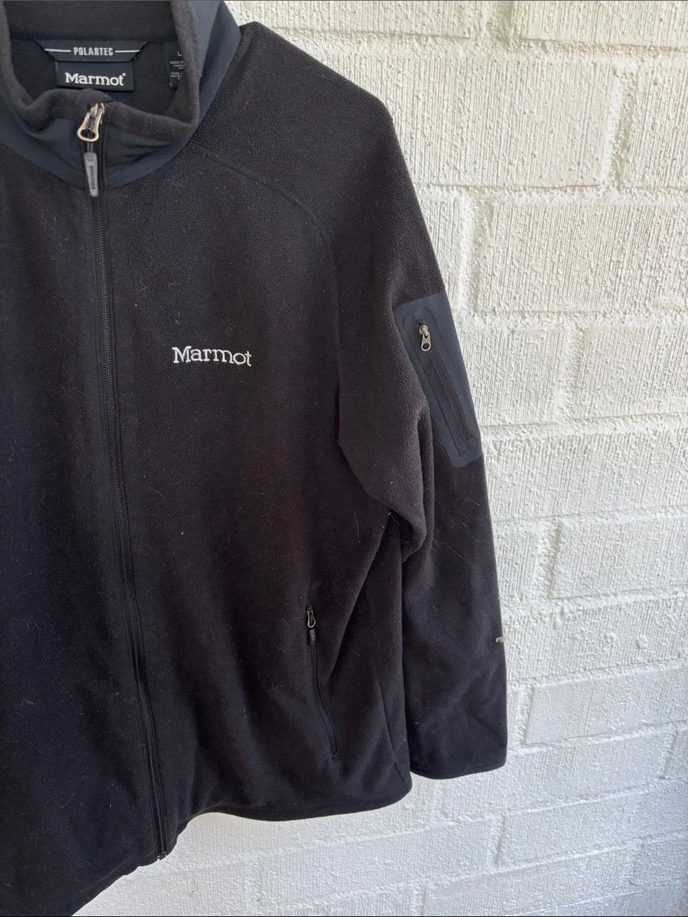 Marmot Polartec Black Full-Zip Lightweight Fleece Jacket sz L